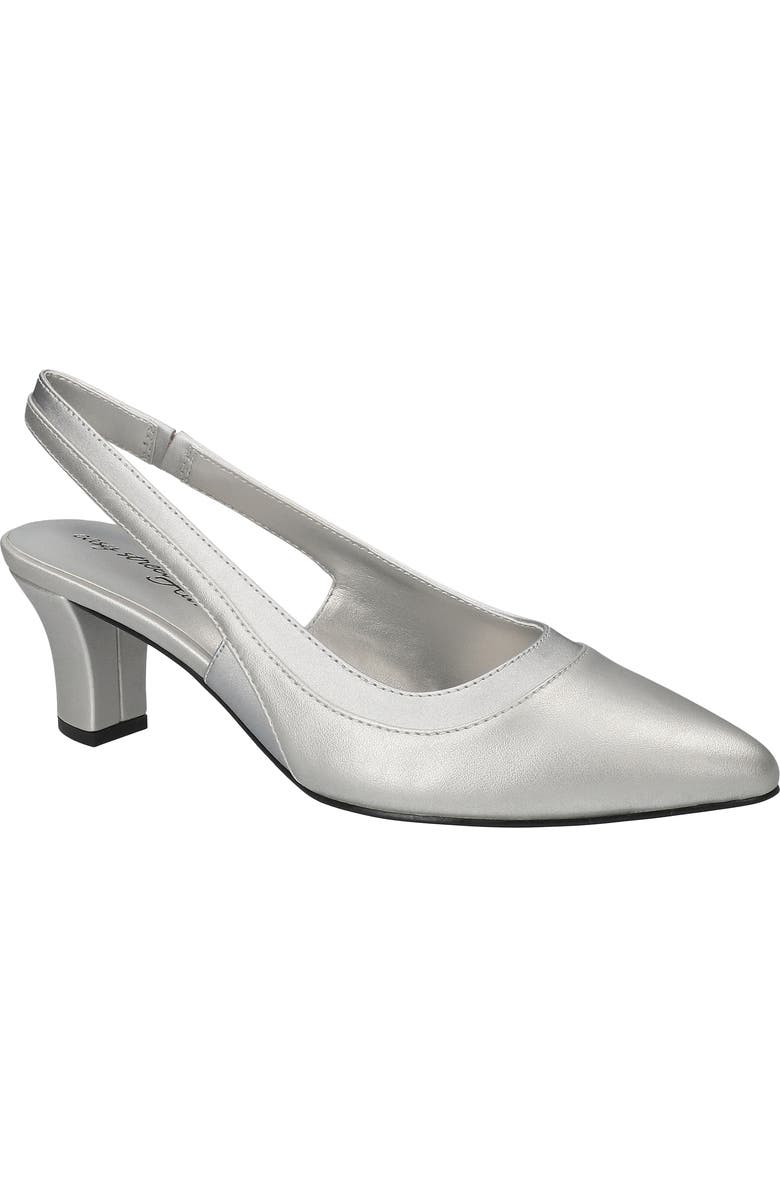 EASY STREET Dessa Slingback Pointed Toe Pump, Main, color, Silver