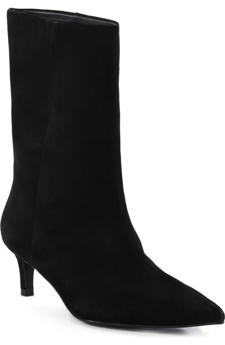 Seychelles Game Changer Pointed Toe Kitten Heel Boot, Main, color, Black Suede