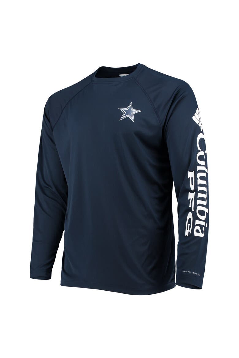 Men's Columbia Navy Dallas Cowboys Terminal Tackle Omni-Shade Raglan Long Sleeve T-Shirt, Alternate, color, Navy