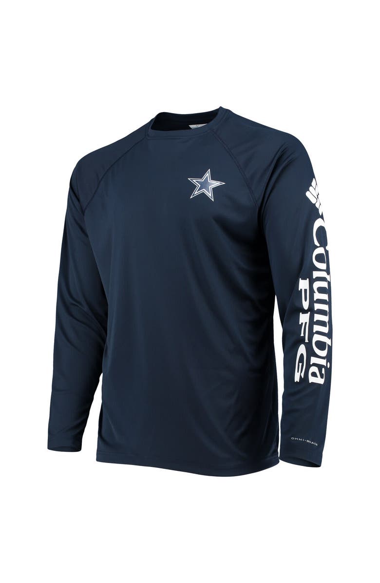 Columbia Men's Columbia Navy Dallas Cowboys Terminal Tackle Omni-Shade Raglan Long Sleeve T-Shirt, Alternate, color, Navy