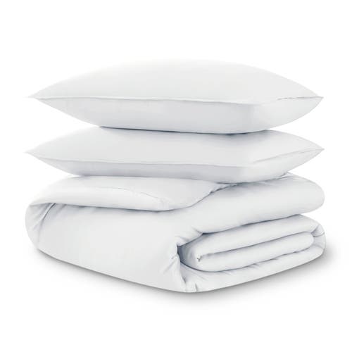 Bare Home Tencel Lyocell Duvet Cover Set In White