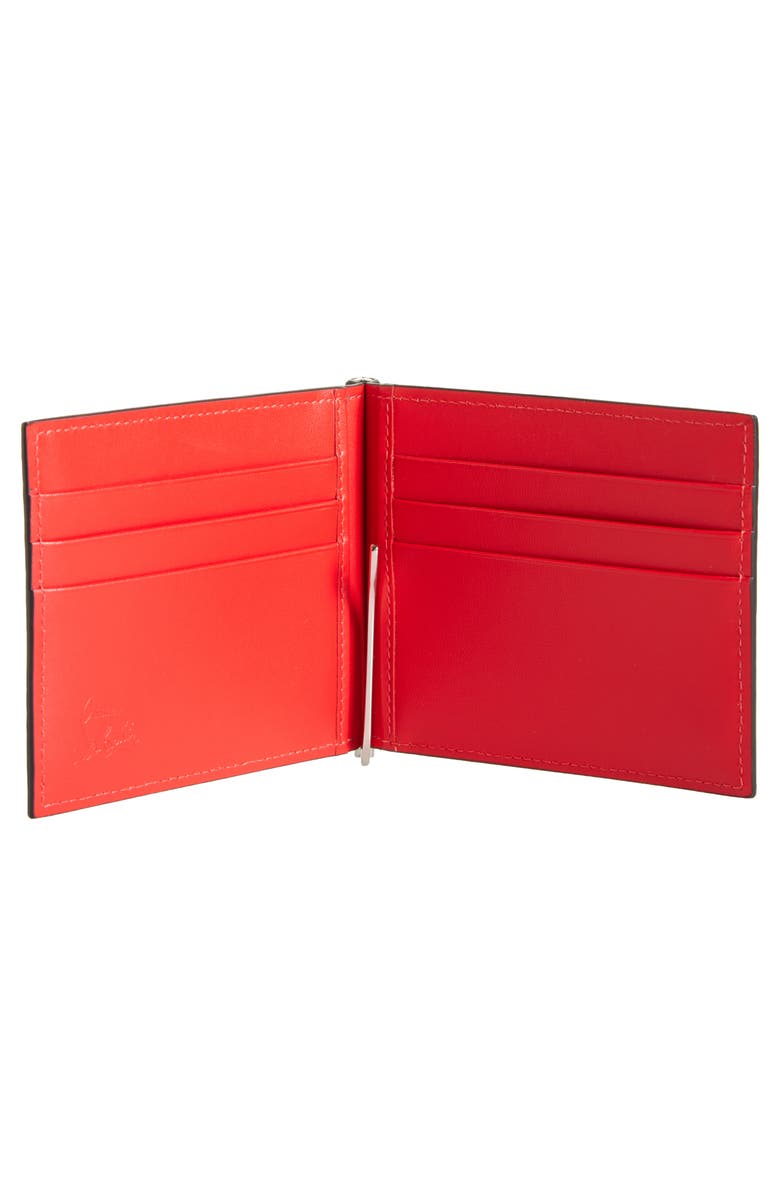 Christian Louboutin Mooncrest Calfskin Bifold Wallet with Money Clip, Alternate, color, Black