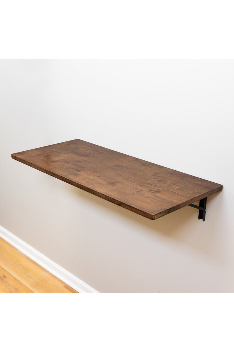 Wakefield Foldable Workbench - Dark Wood Tabletop with Black Brackets - Heavy-Duty Table, Main, color, Dark Wood
