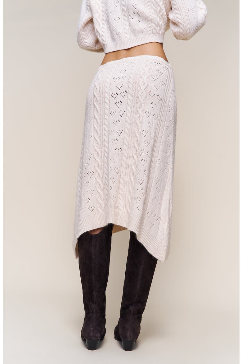 Noah Wool Cable Skirt, Alternate, color, Snow White