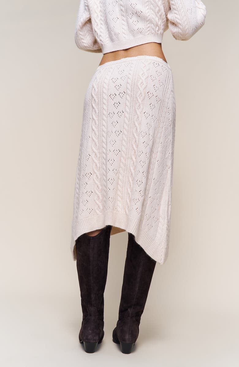 Guizio Noah Wool Cable Skirt, Alternate, color, Snow White