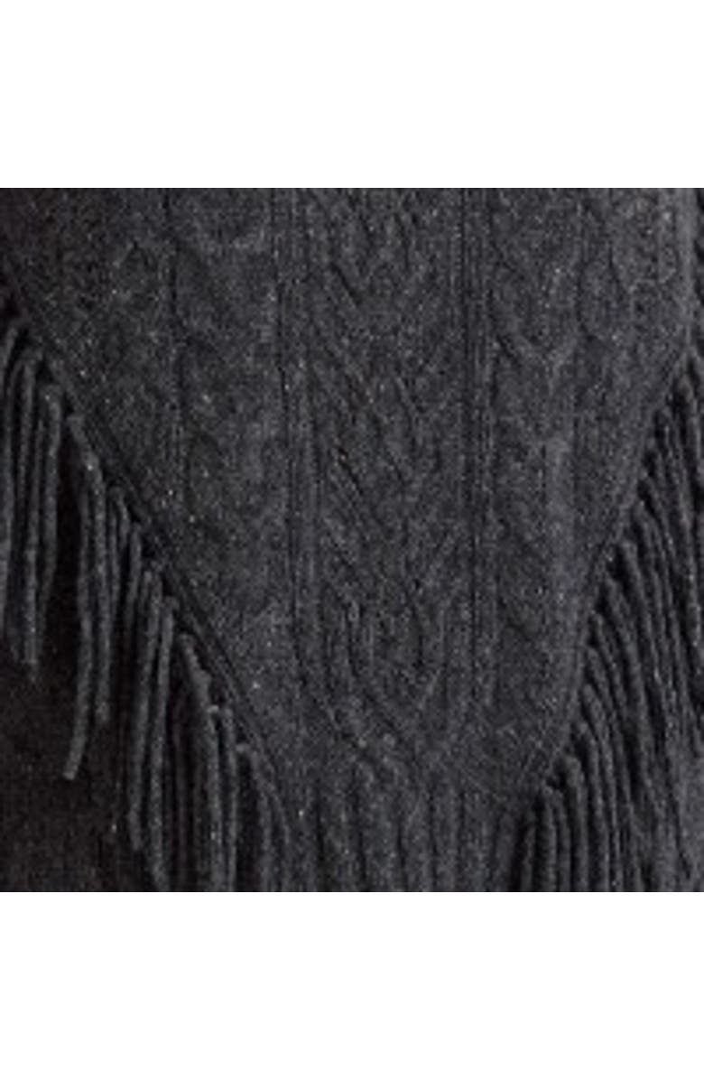Brodie Pure Cashmere Cable Fringed 100% Cashmere Sweater, Alternate, color, Shale