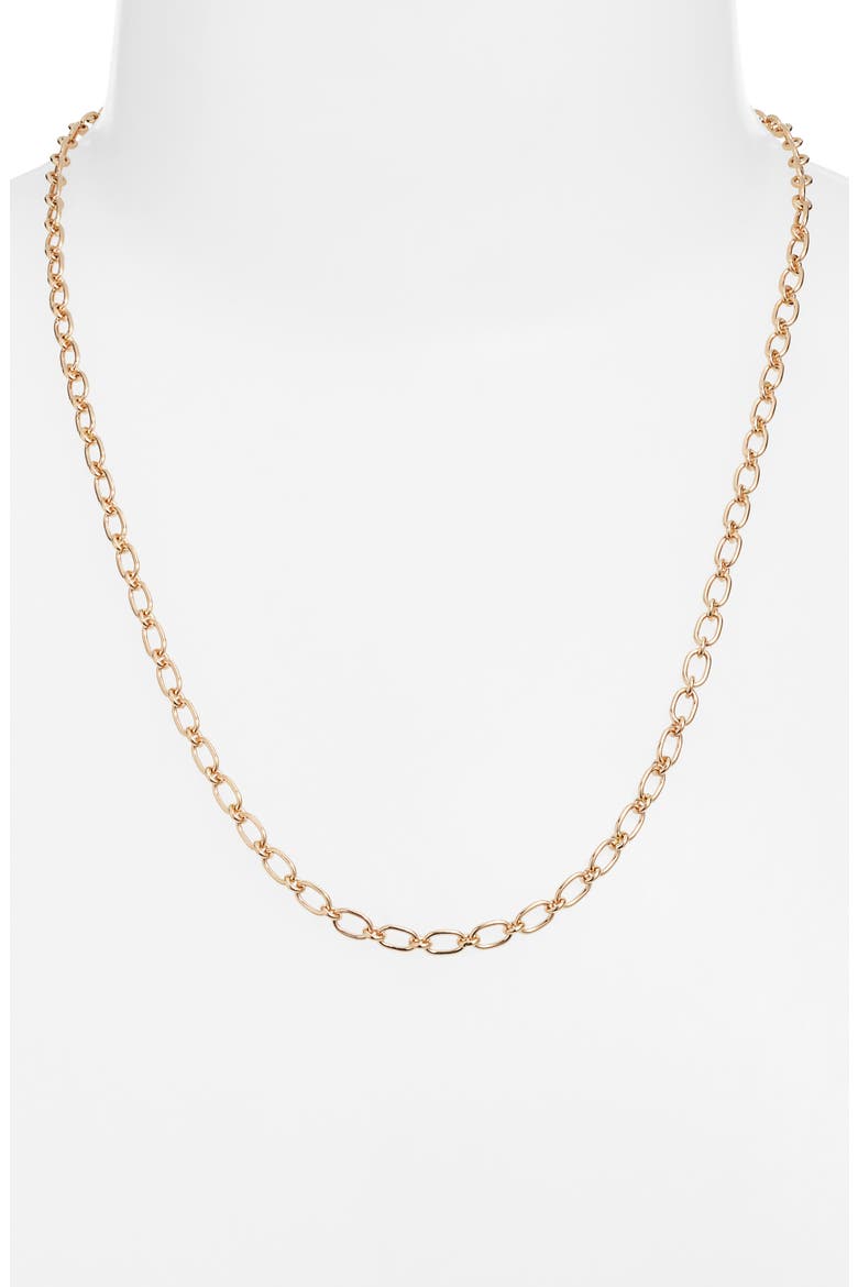 Rectangle Link Chain Necklace, Alternate, color, YELLOW GOLD