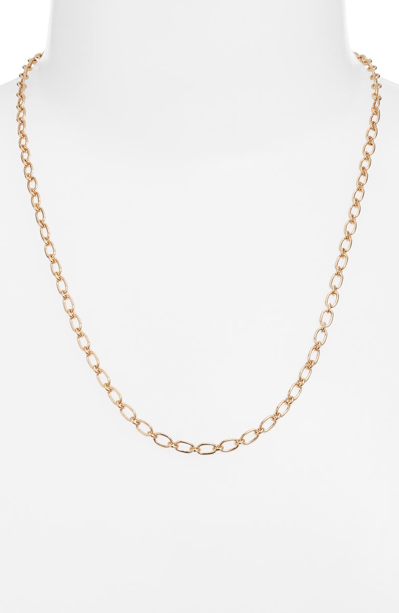 Anzie Rectangle Link Chain Necklace, Alternate, color, Yellow Gold