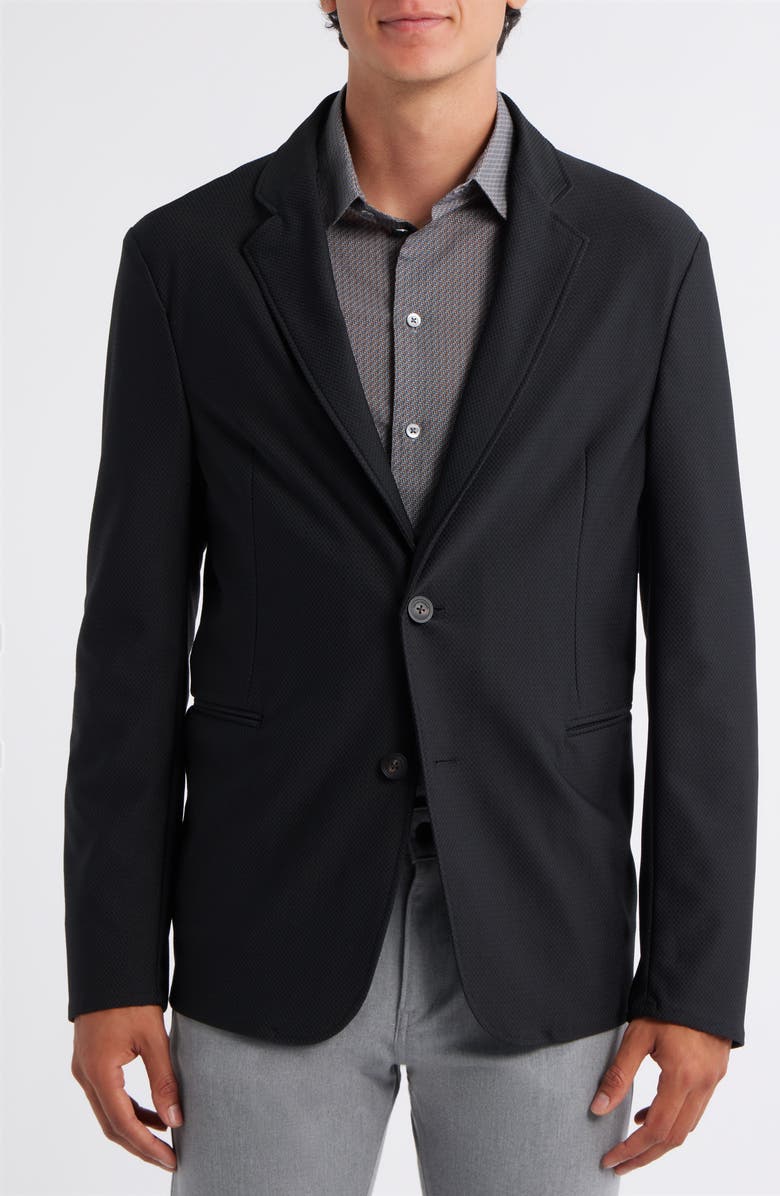Emporio Armani Rice Stitch Sport Coat, Alternate, color, Black