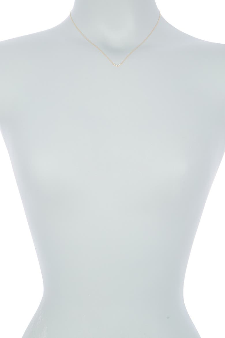 10K Yellow Gold CZ Chevron Necklace, Alternate, color, GOLD