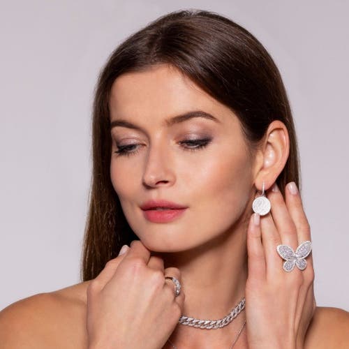 Anna Zuckerman Diamond Disco Earrings In Platinum