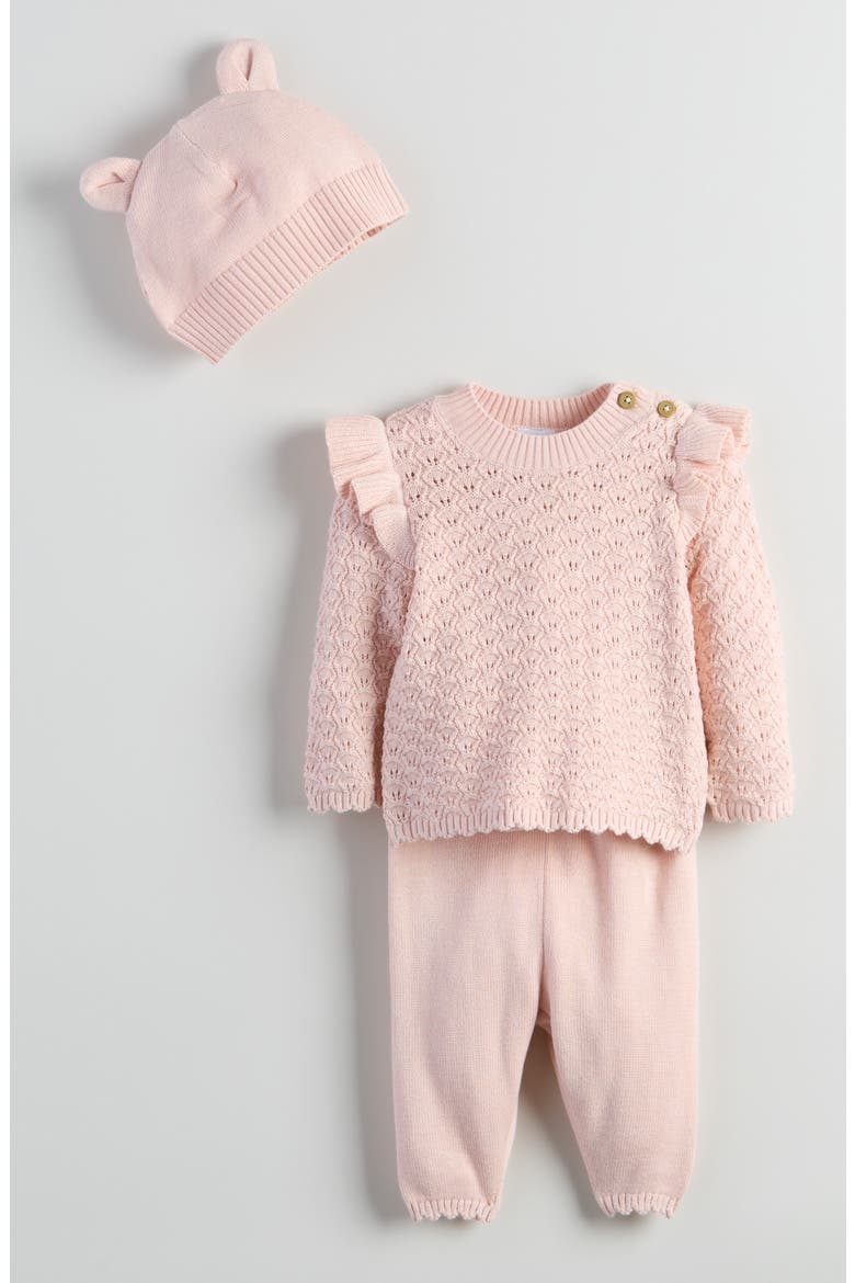 Kids' Sweet 3-Piece Sweater Set, Main, color, PINK LOTUS