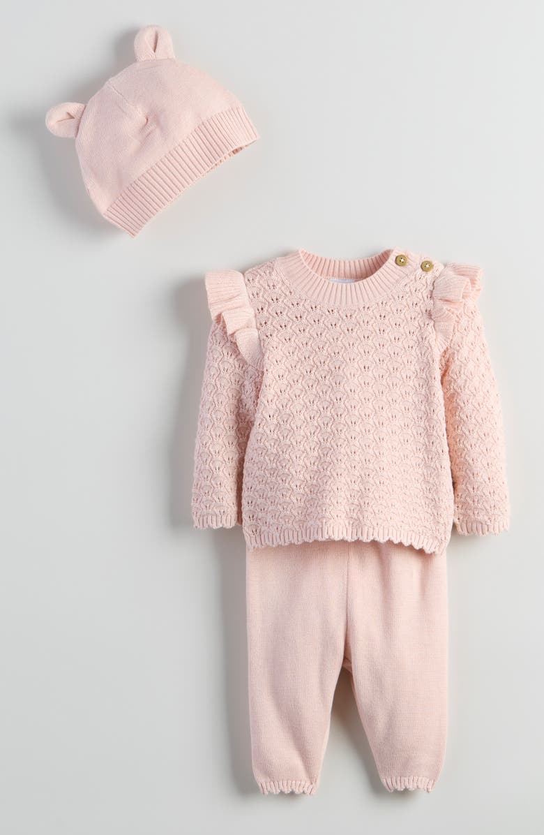 Nordstrom Kids' Sweet 3-Piece Sweater Set, Main, color, Pink Lotus