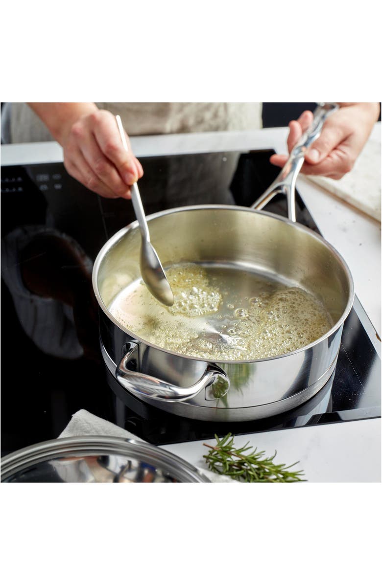 Demeyere Atlantis 3-Quart Stainless Steel Sauté Pan With Helper Handle & Lid, Alternate, color, Stainless Steel
