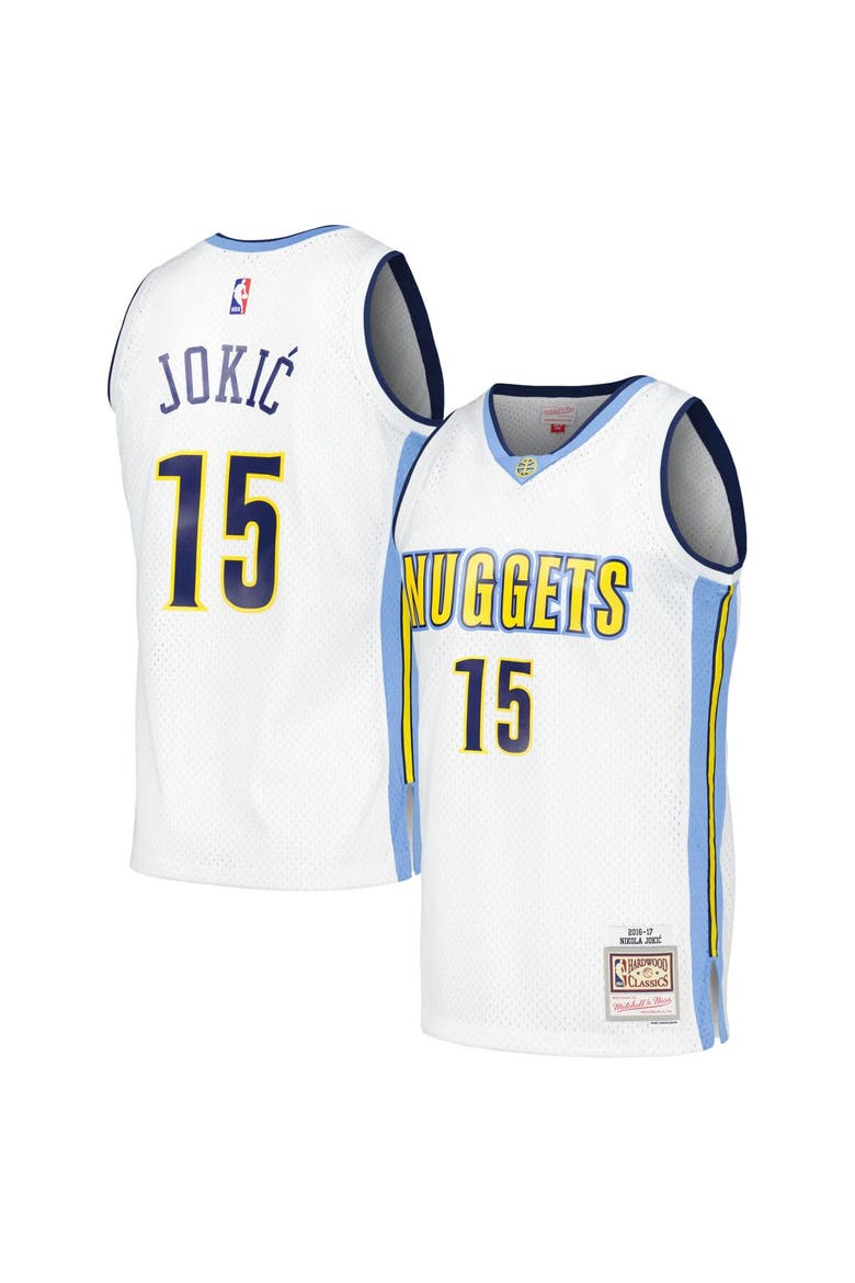 Men's Mitchell & Ness Nikola Jokic White Denver Nuggets 2016/17 Throwback Swingman Jersey, Main, color, White