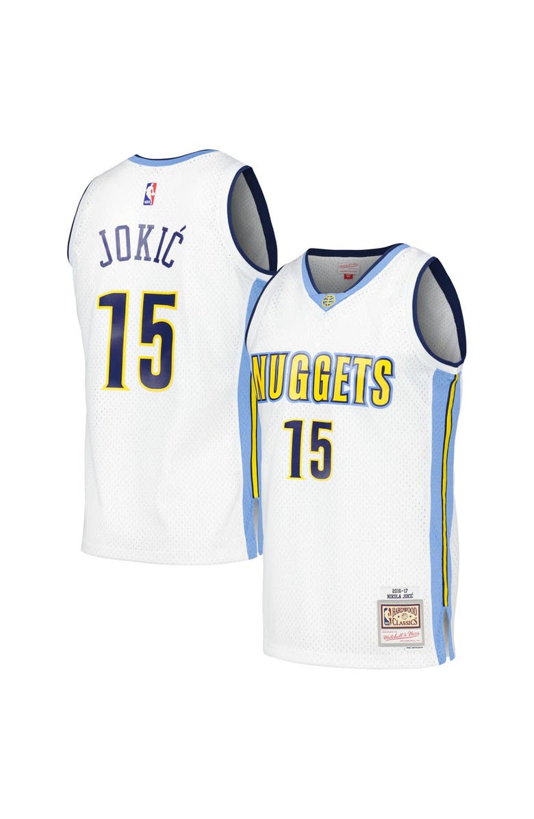 Mitchell & Ness Men's Mitchell & Ness Nikola Jokic White Denver Nuggets 2016/17 Throwback Swingman Jersey, Main, color, White