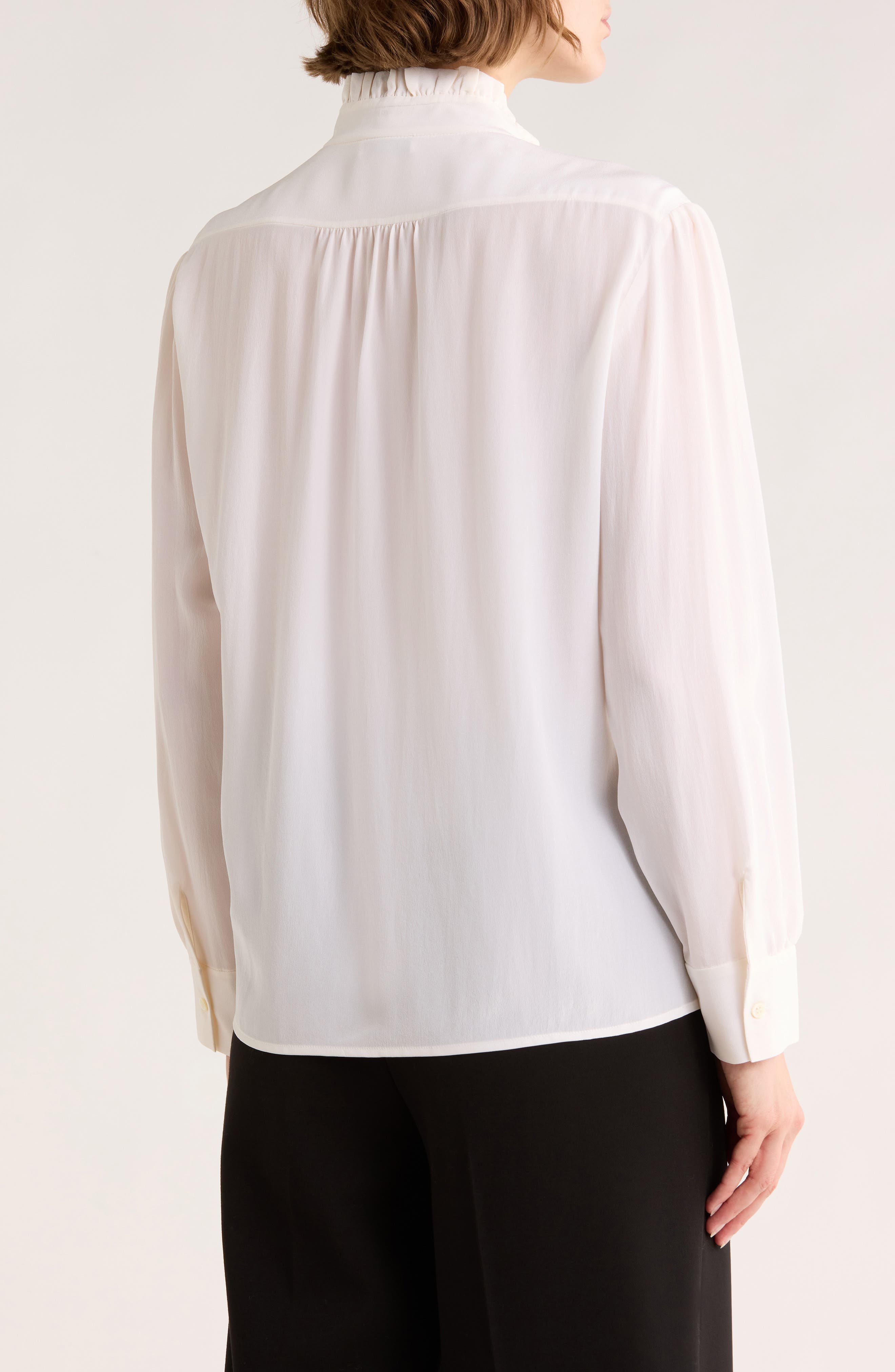 Patie Ruffle Silk Button-Up Shirt - image 2