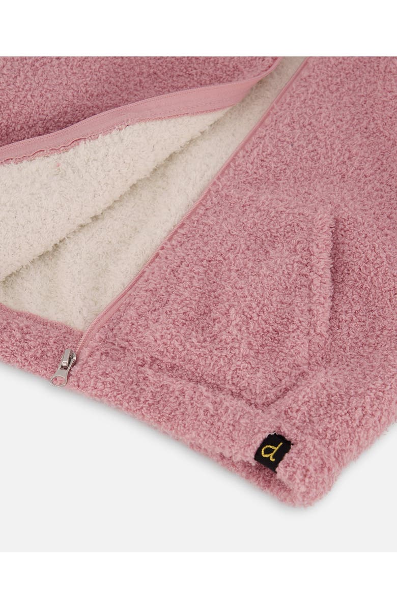 Deux par Deux Hooded Full Zip Cat Plush Jacket, Alternate, color, Dusty Pink