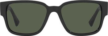 Havana 57mm Rectangular Sunglasses