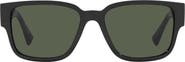 Versace Havana 57mm Rectangular Sunglasses