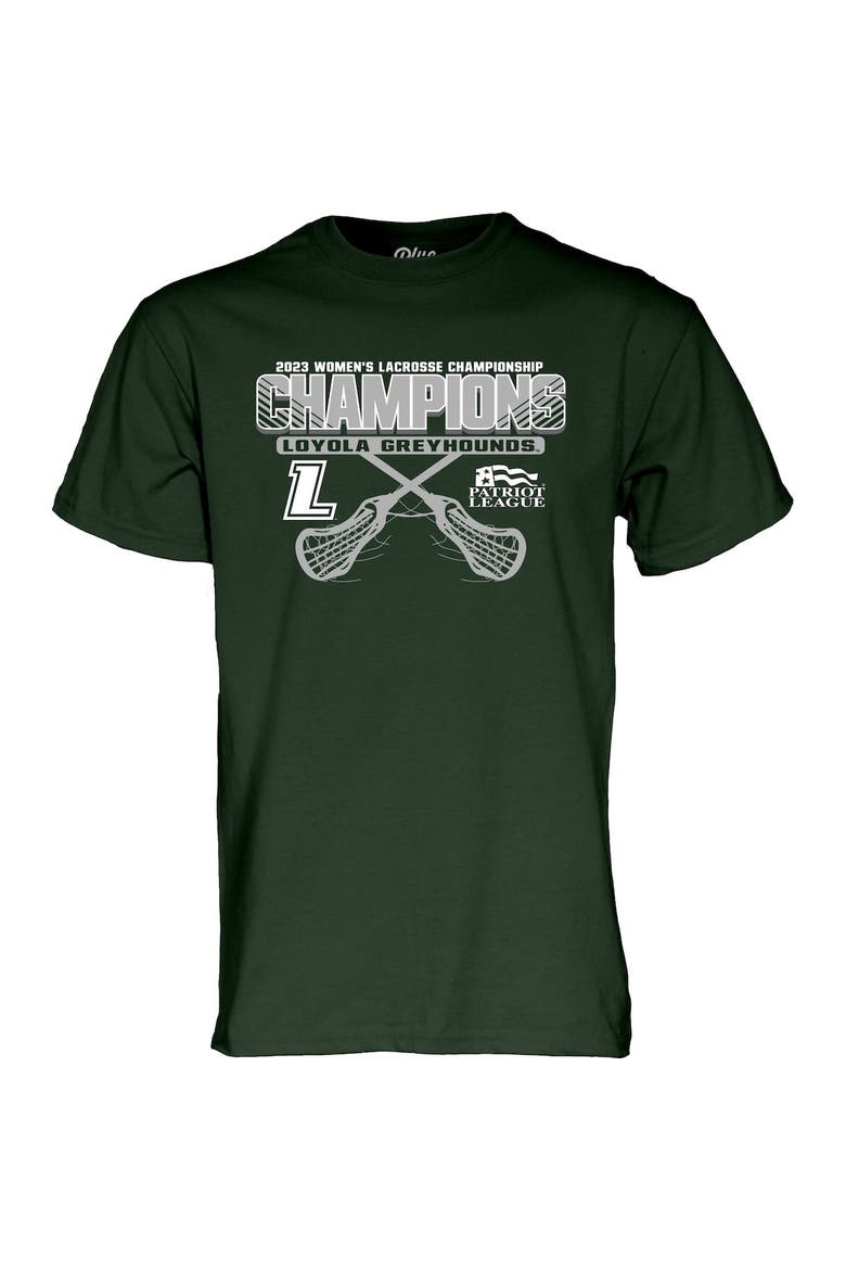 Green Loyola Greyhounds 2023 Patriot League Women's Lacrosse Tournament Champions T-Shirt, Alternate, color, Green