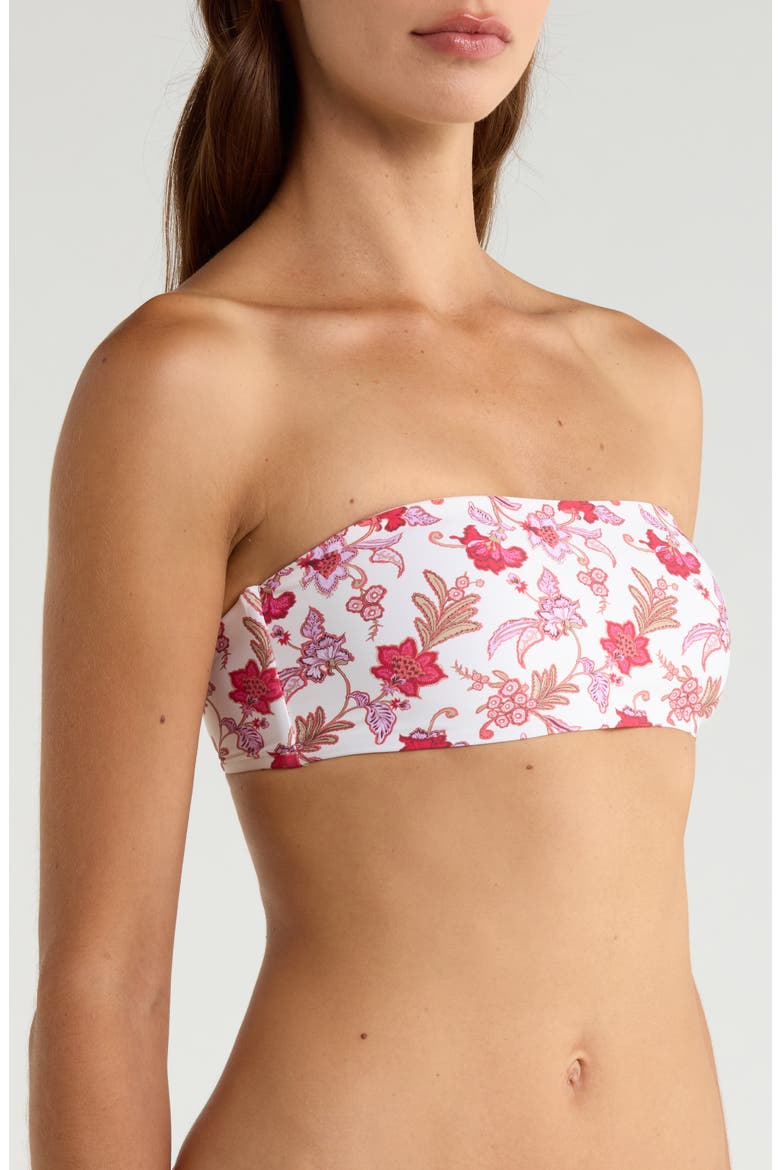 Print Bandeau Swim Top, Alternate, color, ECRU