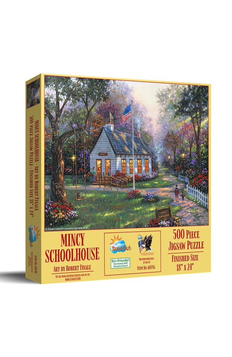 Sunsout Mincy Schoolhouse 500 piece Jigsaw Puzzle for Adults, Main, color, Multicolor
