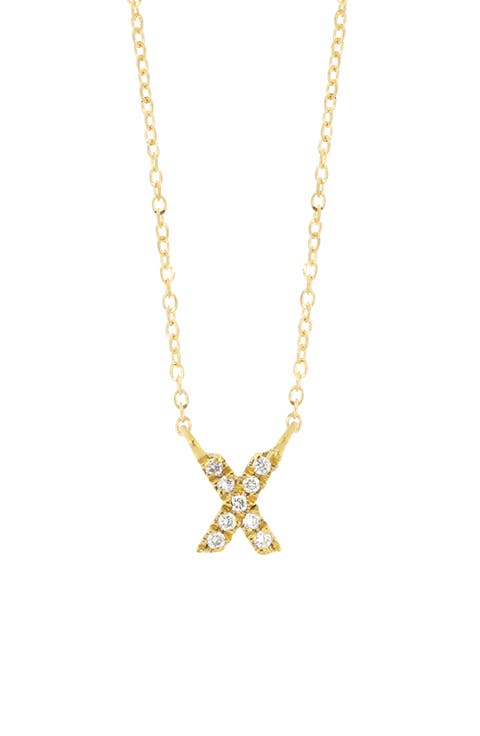 Icon Pavé Diamond Initial Pendant Necklace