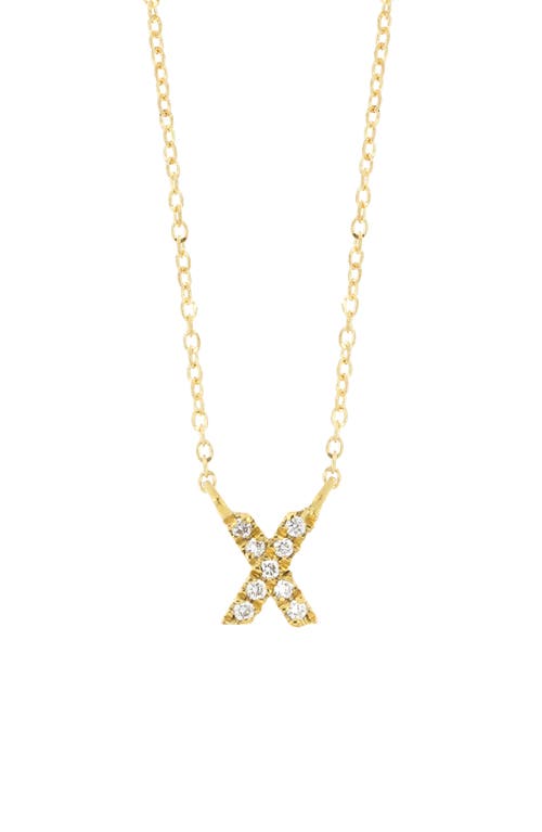 Bony Levy Icon Pavé Diamond Initial Pendant Necklace in 18K Yellow Gold - X 