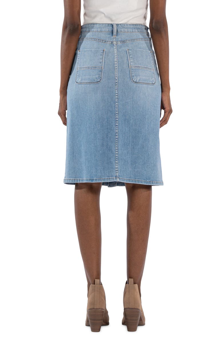 KUT from the Kloth Rose Button Front Denim Skirt, Alternate, color, 