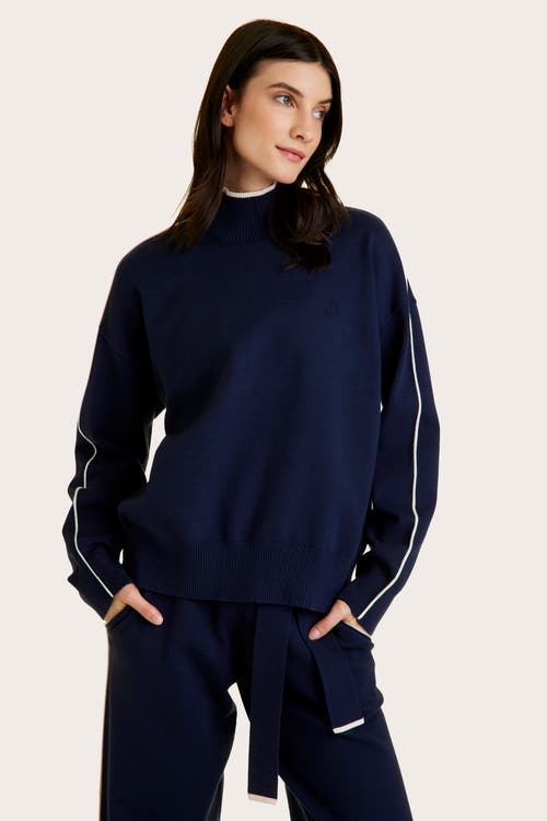 ALALA Framed Knit Mock Neck in Navy 