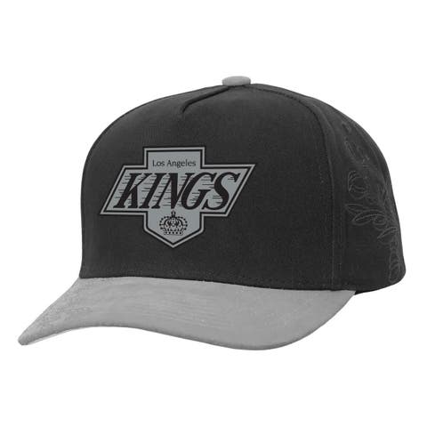 Men's Mitchell & Ness Black/Silver Los Angeles Kings May Flowers Pro Crown Adjustable Hat