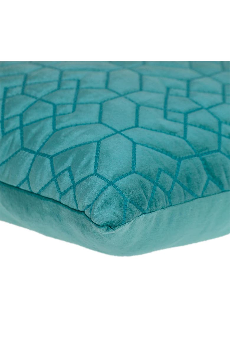 PARKLAND COLLECTION Quilted Velvet Throw Pillow, Alternate, color, Aqua