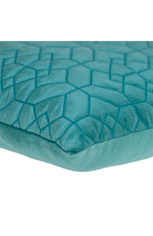Parkland Collection Quilted Velvet Throw Pillow In Aqua