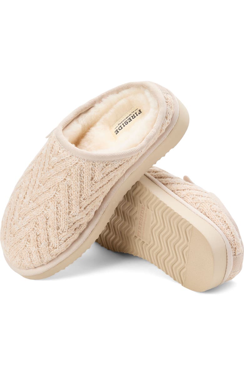 DEARFOAMS Fireside Greta Genuine Shearling Knit Clog Slipper, Alternate, color, Bone