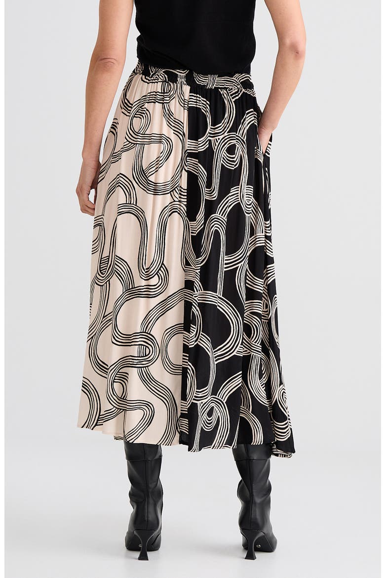 Lucy Two-Tone Print Skirt, Alternate, color, INK LINES MULTI