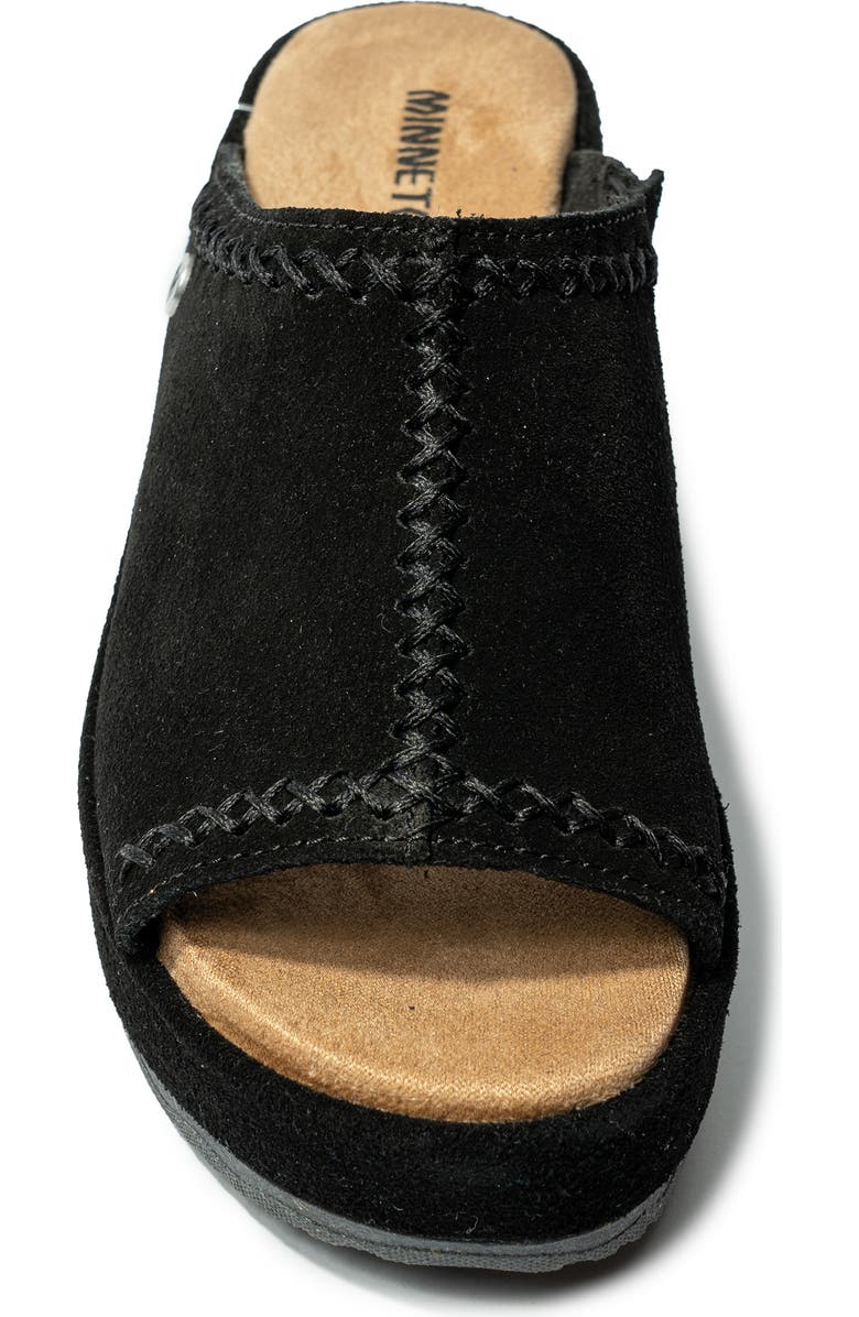 Minnetonka Paislee Wedge Sandal, Alternate, color, Black