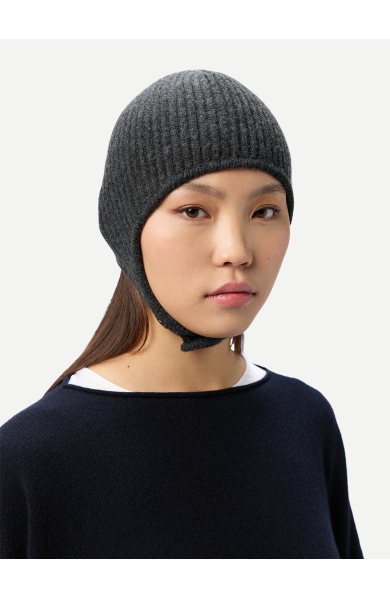 Gobi Cashmere Knitted Aviator Cap, Alternate, color, Charcoal