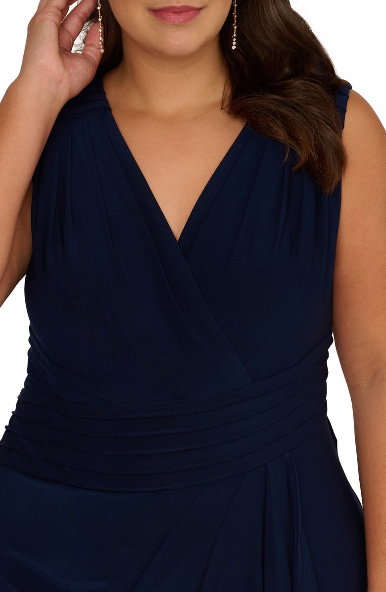 Adrianna Papell Pintuck Wide Leg Jersey Jumpsuit, Alternate, color, 