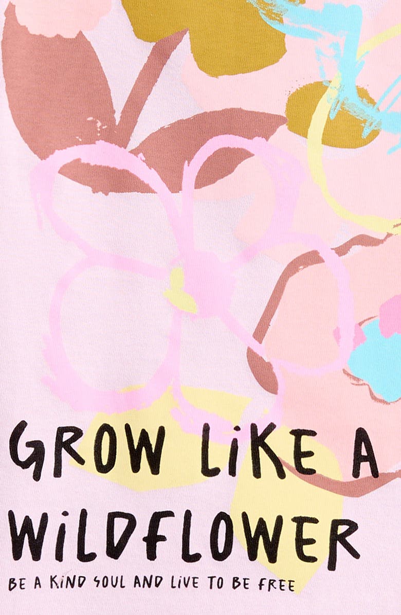 NEXT Floral Graphic T-Shirt & Floral Bike Shorts Set, Alternate, color, Purple