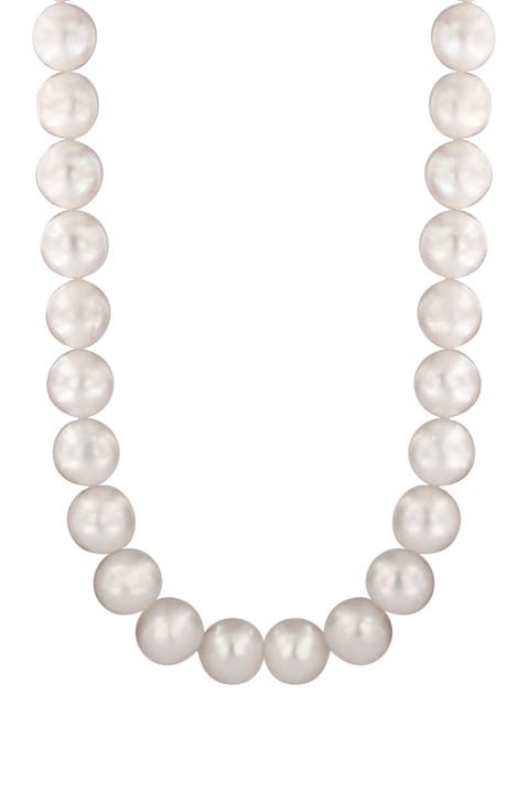 925 Sterling Silver Freshwater 10mm Pearl Necklace