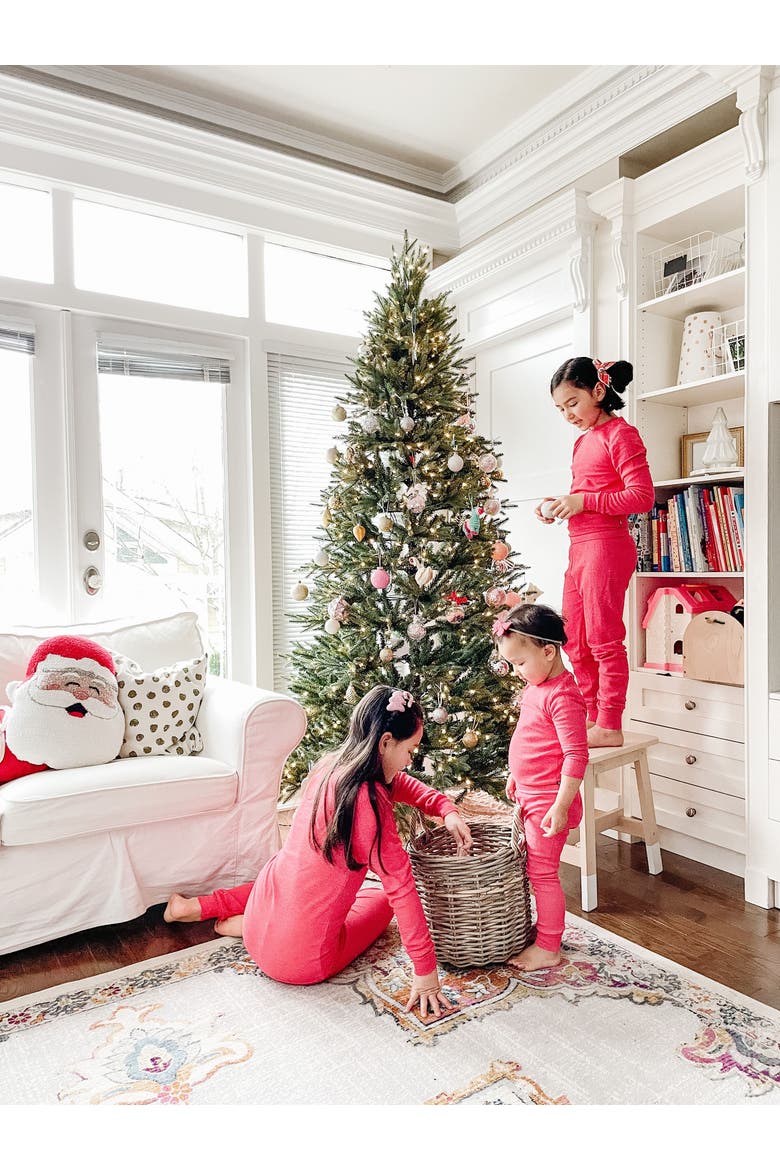 Girls Soft & Cozy Thermal Long Johns 2-Piece Set, Alternate, color, Bright Light Pink