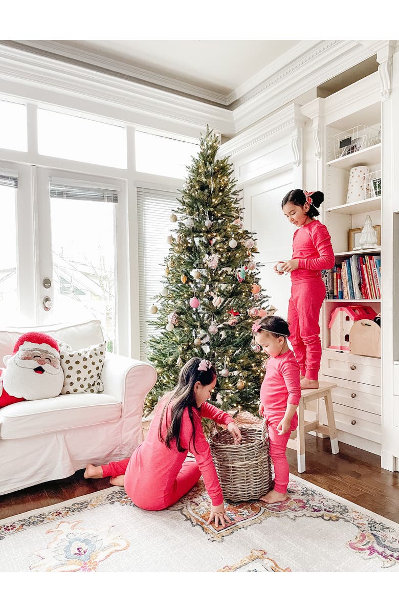 CITY THREADS Girls Soft & Cozy Thermal Long Johns 2-Piece Set, Alternate, color, Black