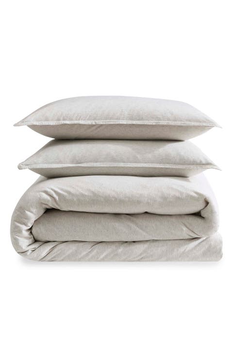 Mélange Cotton Blend Jersey Duvet & Shams Set