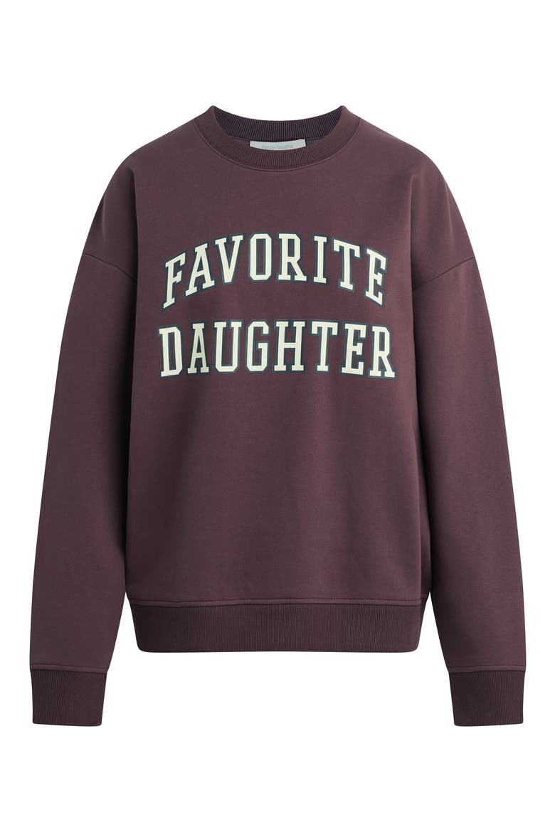 Collegiate Cotton Blend Sweatshirt, Alternate, color, BURGUNDY/ GARDENIA