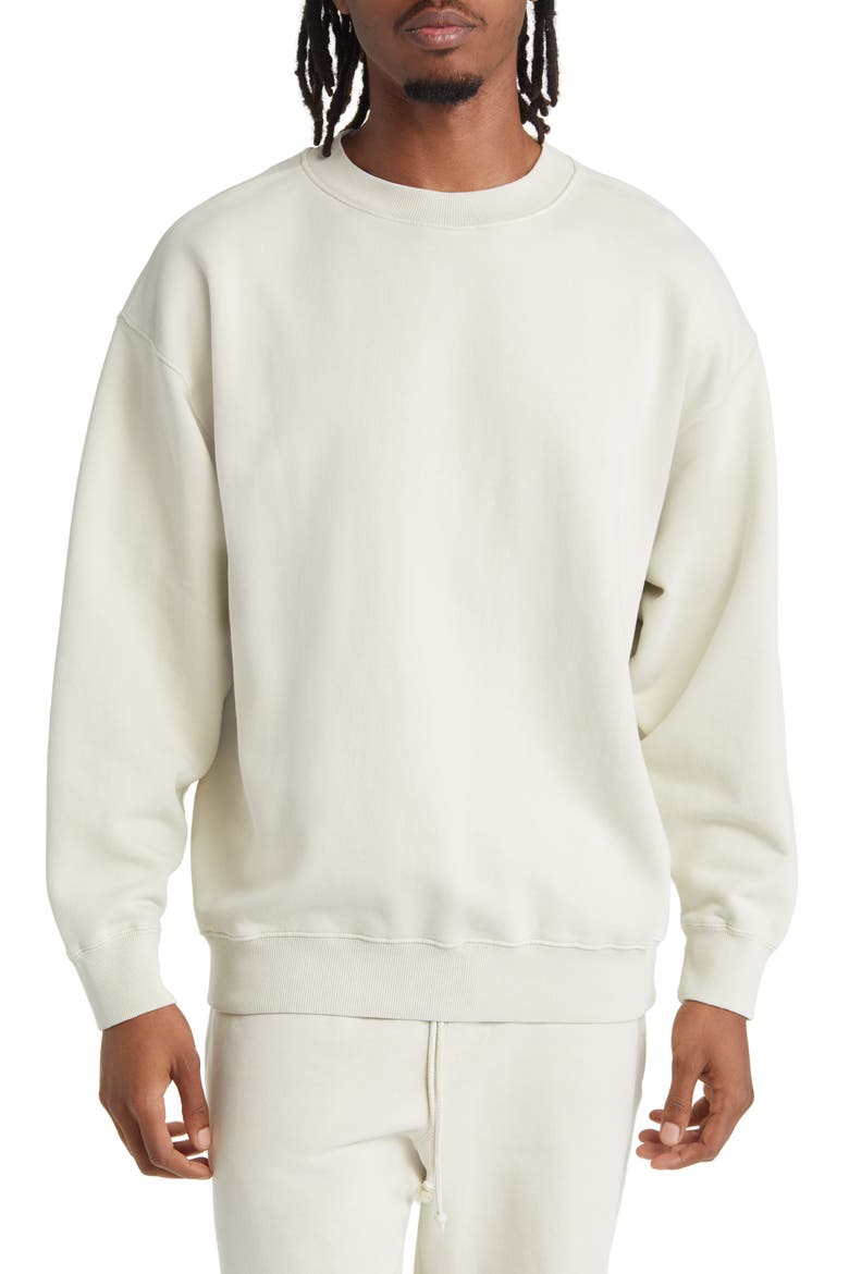 Core Oversize Crewneck Sweatshirt, Main, color, VINTAGE CHALK