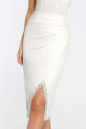 Popilush Shapewear Slimming Lace Trim Midi Wrap Skirt