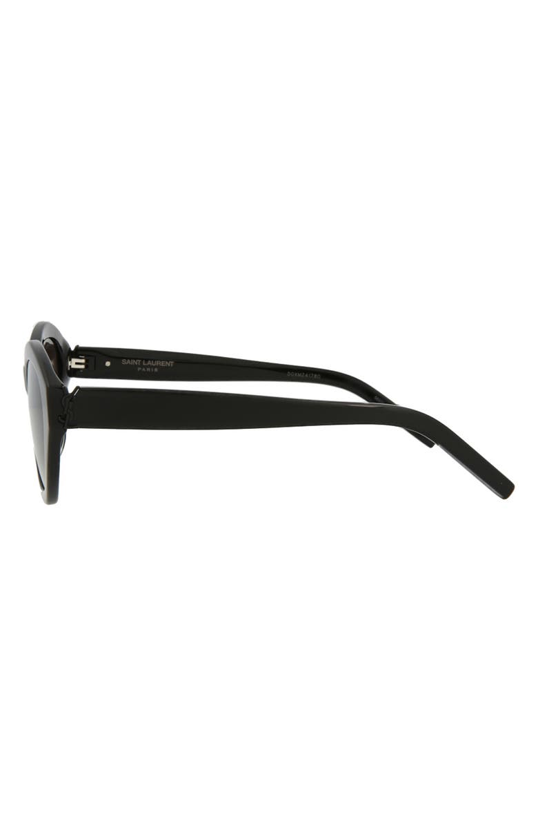 Saint Laurent 54mm Elongated Sunglasses, Alternate, color, Black Black Black