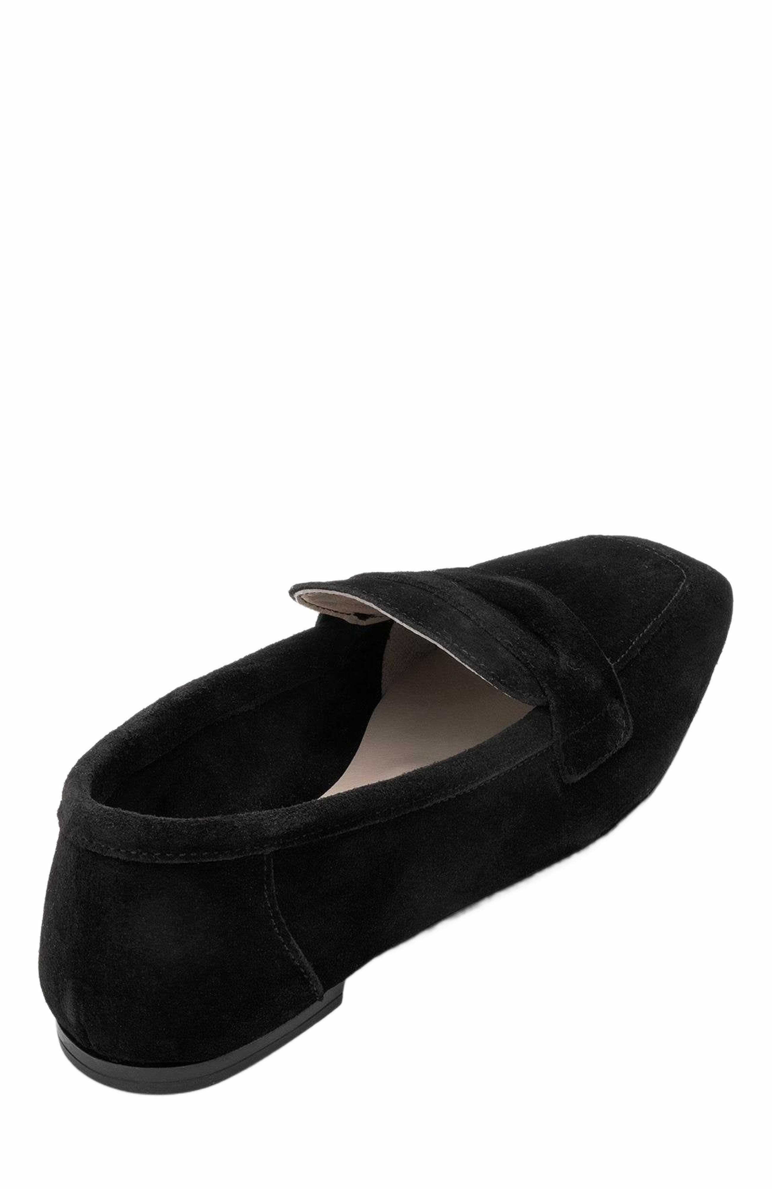 Forever & Always Shoes Morne Leather Loafers, Alternate, color, Black Suede Leather