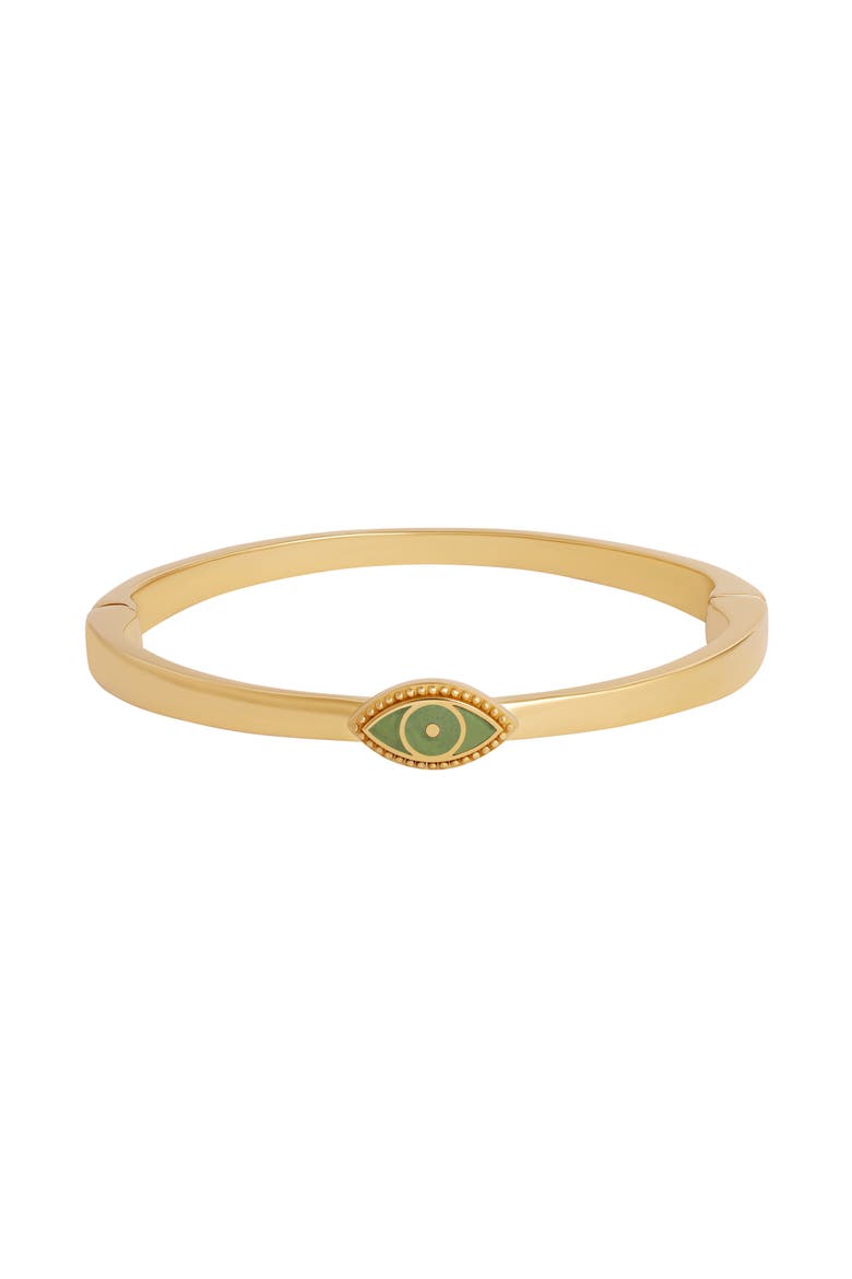 Guardian Glow Jade Evil Eye Bangle, Main, color, Gold/Pastel Green